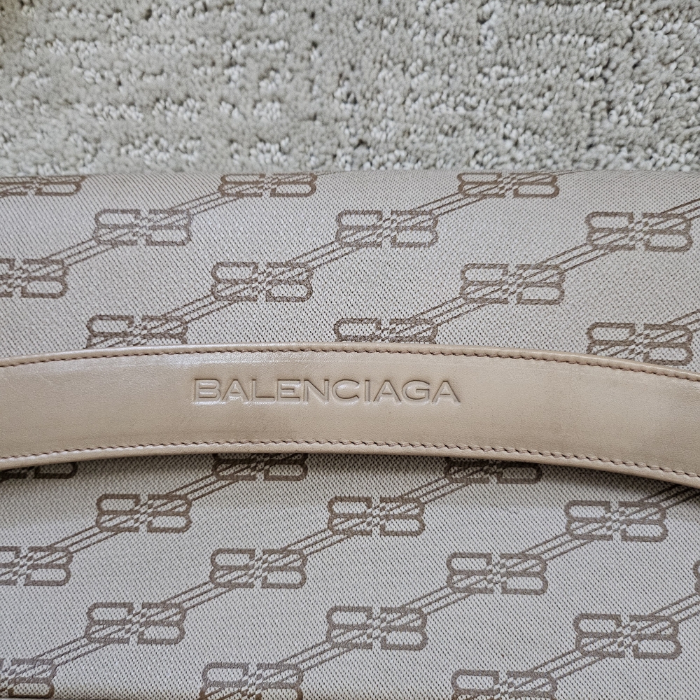Vintage Logo Balenciaga Beige Shoulder Baguette Bag - Picture 3 of 16